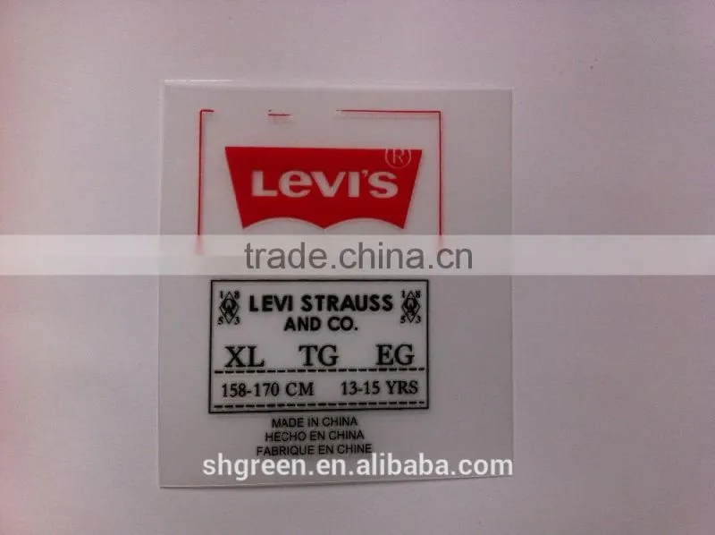 Transparent film size heat transfer label tags for T-shirt