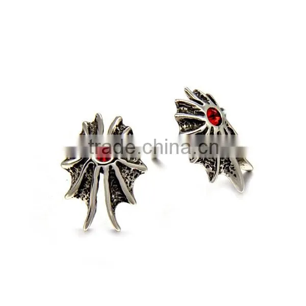 High Quality Casting Stainless Steel Crystal Stud Earring Biker Style for Mens Jewelry
