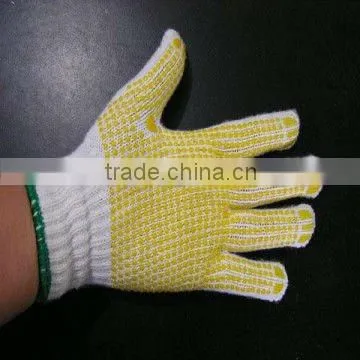 machine knit glove with dots