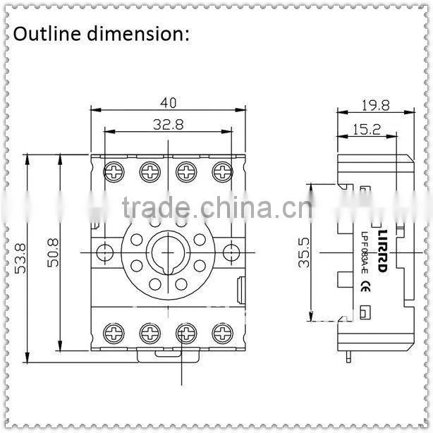 plug-in relay socket/omron relay socket/electrical relay socket PF083A-E