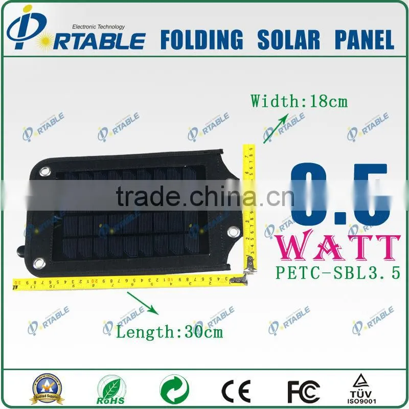 3.5W portable folding solar charger bag with unique design and function
