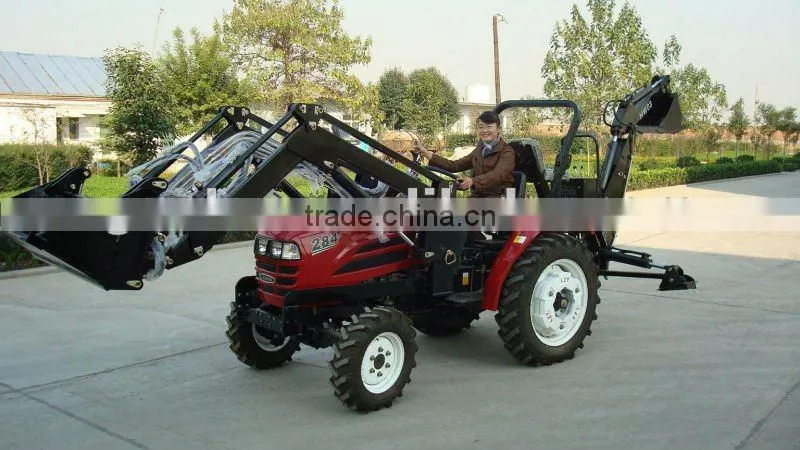 Small tractor 30HP 4WD with 4in1 assembled loader and 3PL backhoe
