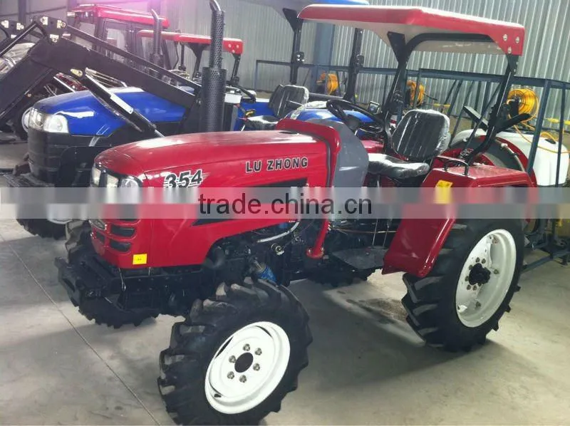 Mini farm tractor, LZ254 25HP 4x4 with rops sunshade, with 4in1 loader, slasher mower, backhoe, wood chipper etc.