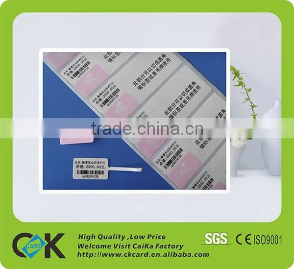 Custom pottery UHF RFID labels for windshield
