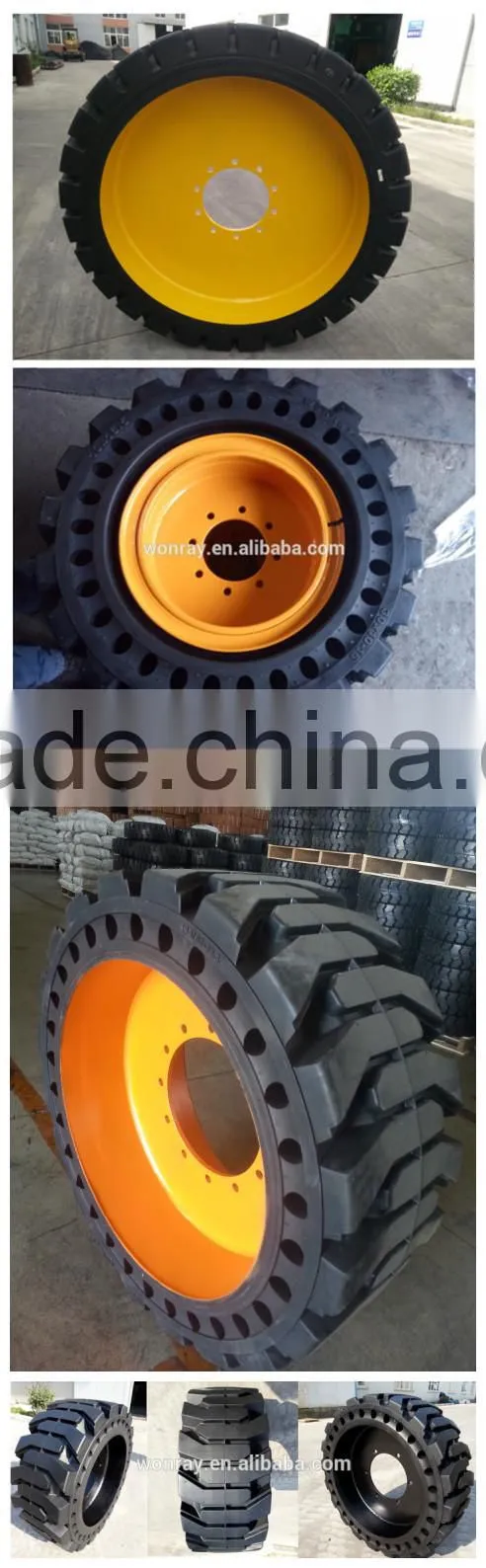 Superior quality china solid tire press mac factory price 10x16.533x10-16 tractor tire skid steer solid tires with long warranty