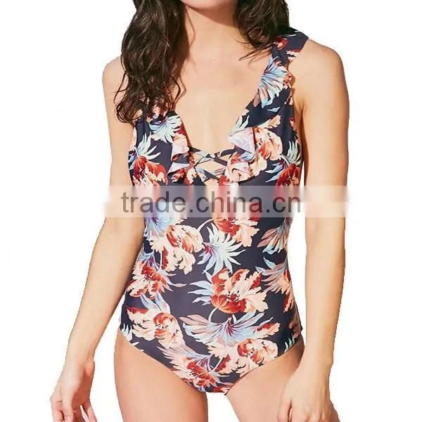 2017 fashionable new design sexy one- piece swimsuit