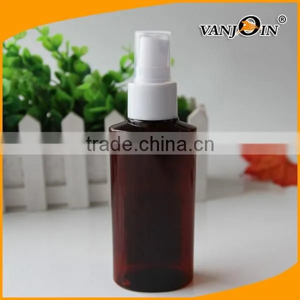 100ml Oval Amber Mist Spray Bottle with White Pumper Sprayer