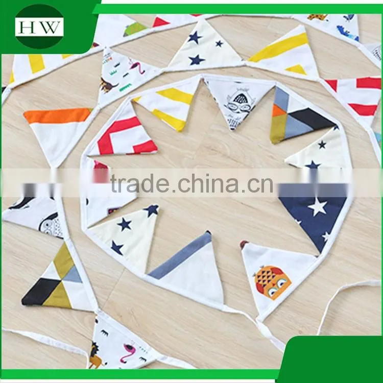 Promotional Christmas gift handmade Wedding Birthday Party Decoration baby fabric bunting flag banner