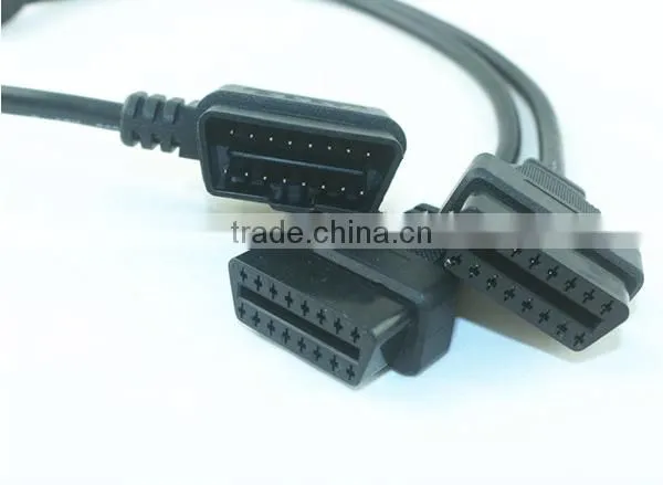 OBD2 Splitter Y Cable,Right Angle J1962M to 2 J1962F,1ft