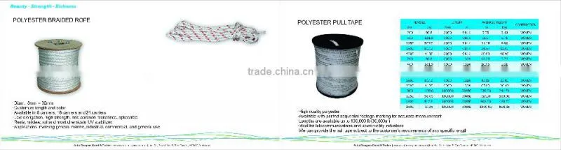 Polyester ropes for boat rigging and dock lines