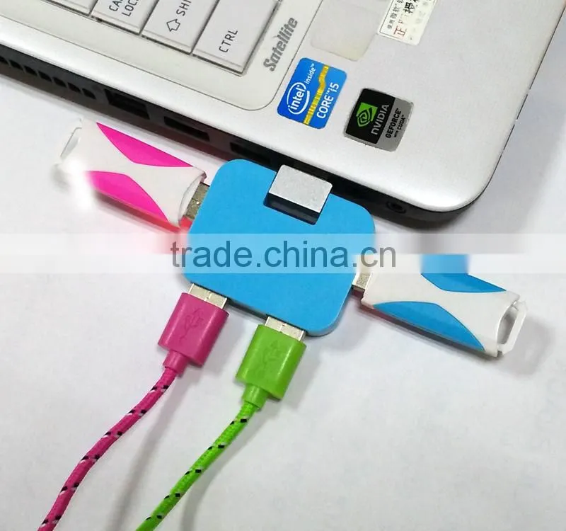 Hottest square shape cute 4 port usb hub