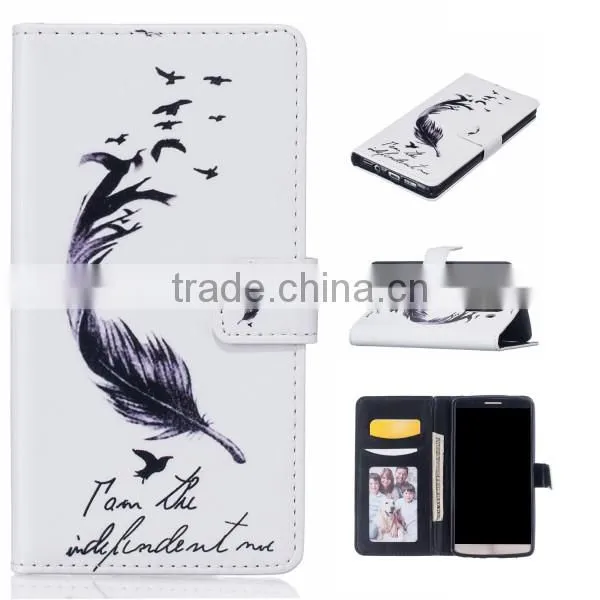 Low Price High Quality Embossed Leather Phone Wallet Case For LG