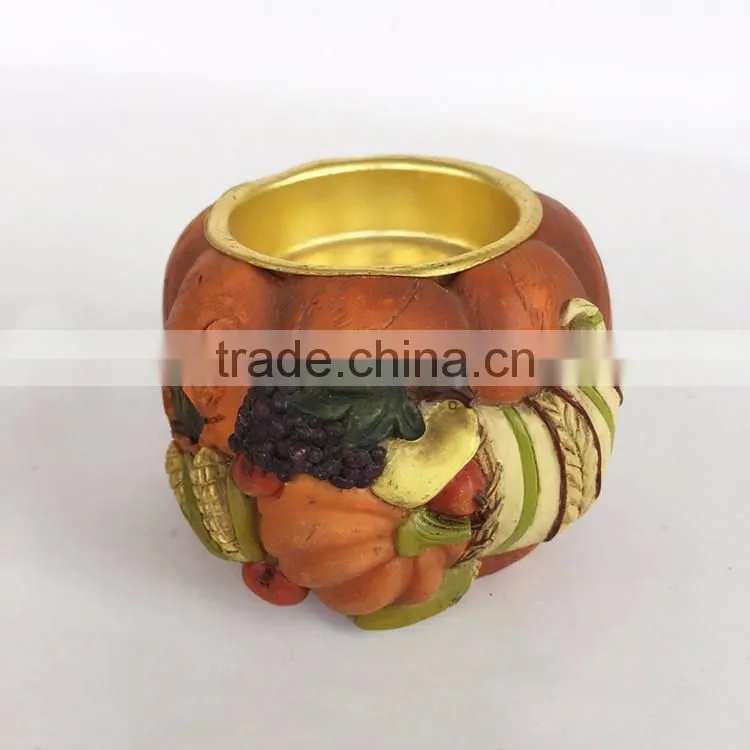 Custom halloween decor resin pumpkin candle holder