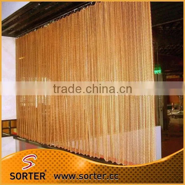 Sorter's aluminum woven wire mesh wall covering backdrops