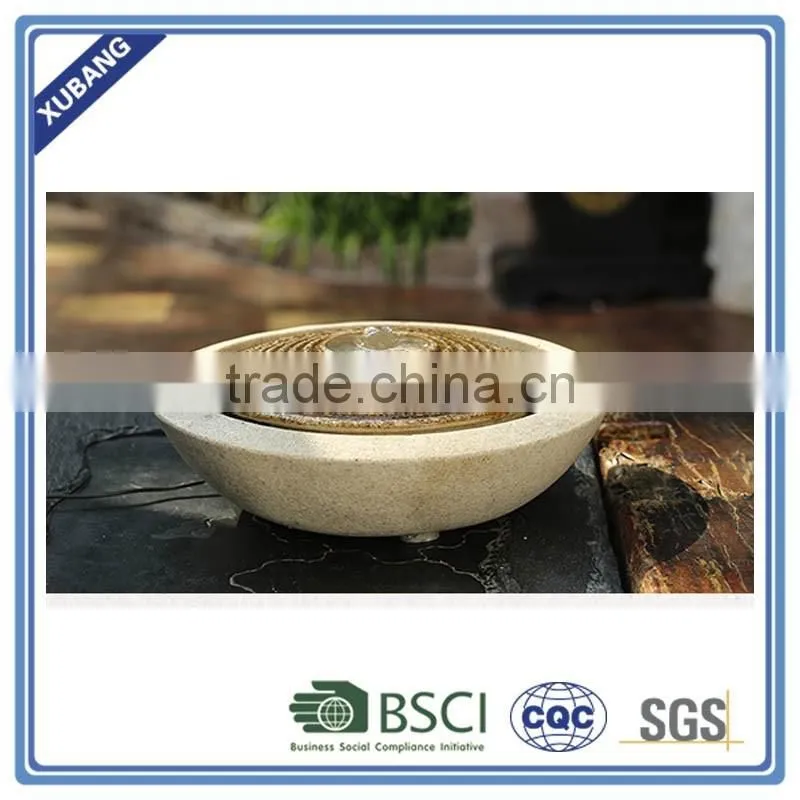 sandstone outdoor water fountain with LED light