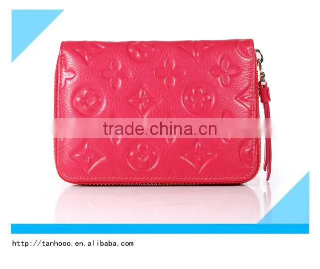 hot selling lady wallet italian stylish trifold pu leather lady wallet