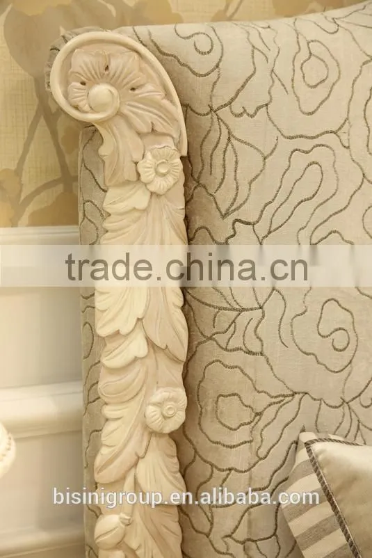 French style classic design kids princess wooden carved bed design in ivory color - BF07-70354