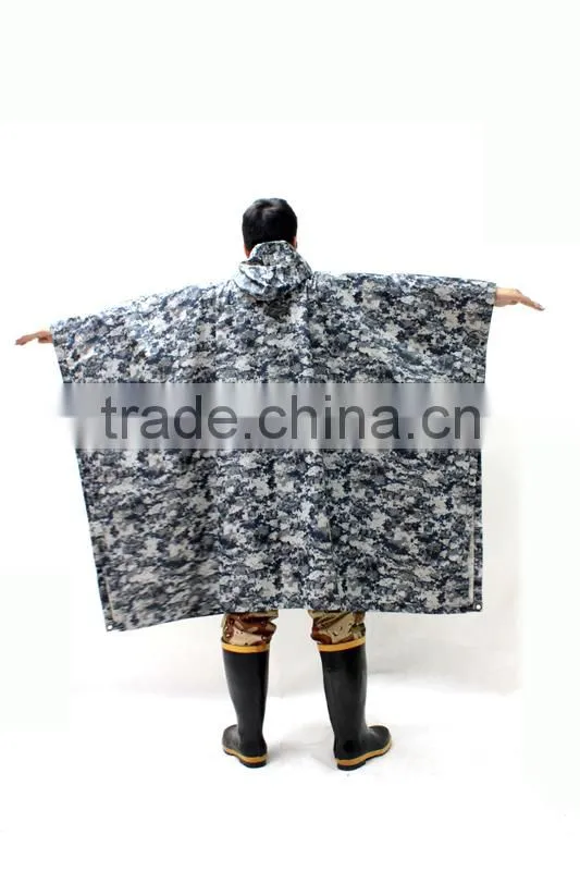 190T 210T 145x110cm military green rain coat poncho with Logo