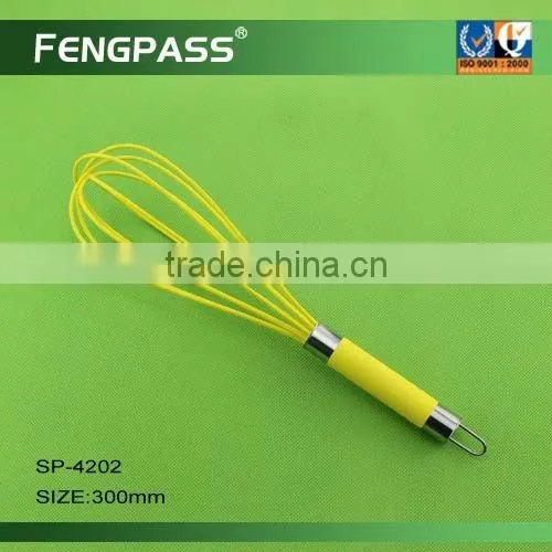Metal egg whisk , egg beater , silicone egg wisk EW-1006