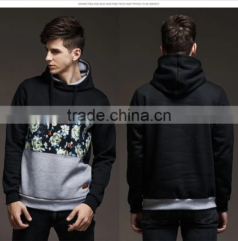 New Style Hot Selling Cotton Fleece Men Hoodies China Wholesale Custom Floral Print XN-PS16004