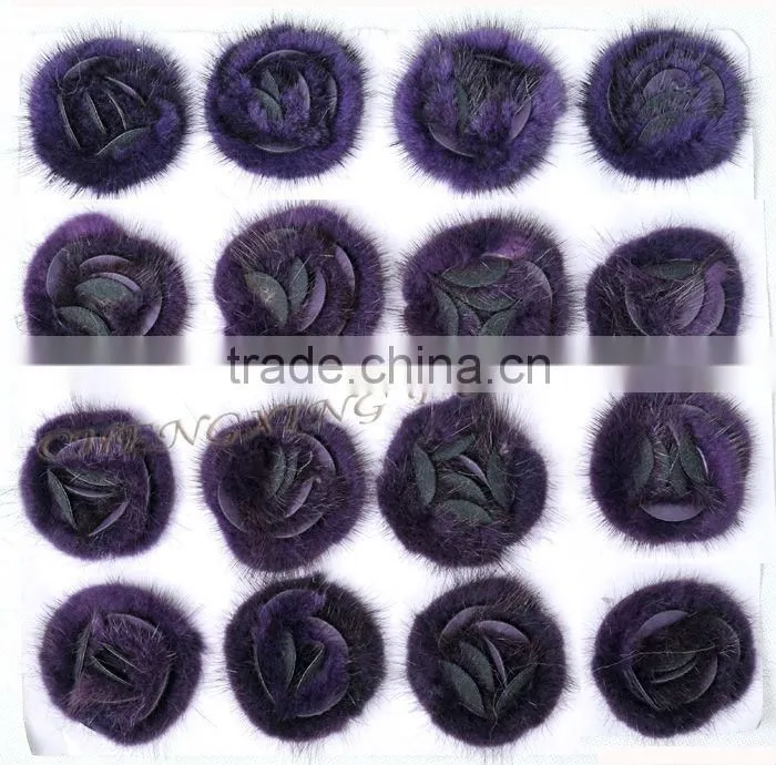 CX-A-25B Garment Decorated Ladies Genuine Mink Fur Fashion Brooch Pin