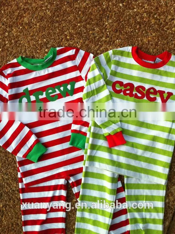 stripe knit cotton matching family pajamas