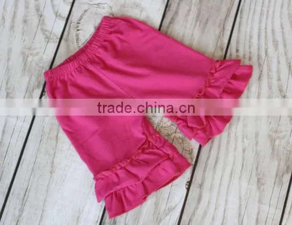 Baby girl new design color combination shorts for summer plain color kids shorts