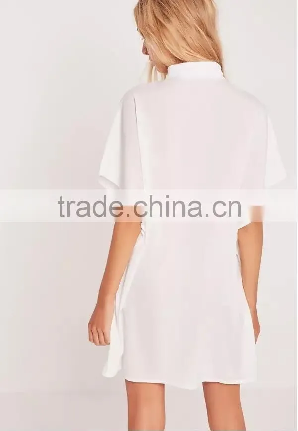 Summer women's fashion long shirt dress for female