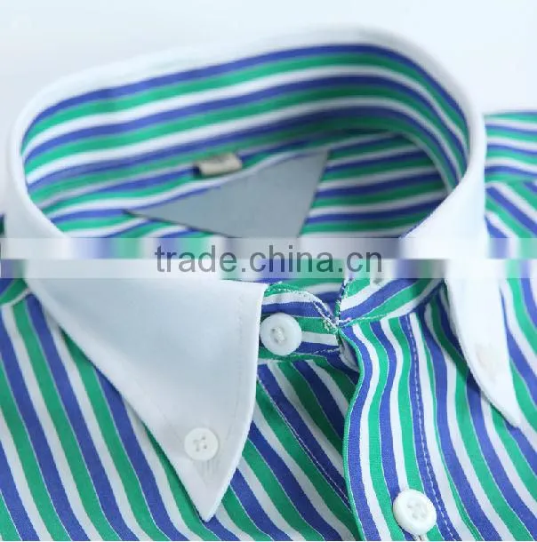 Branded collar button POLO stripes men casual shirts