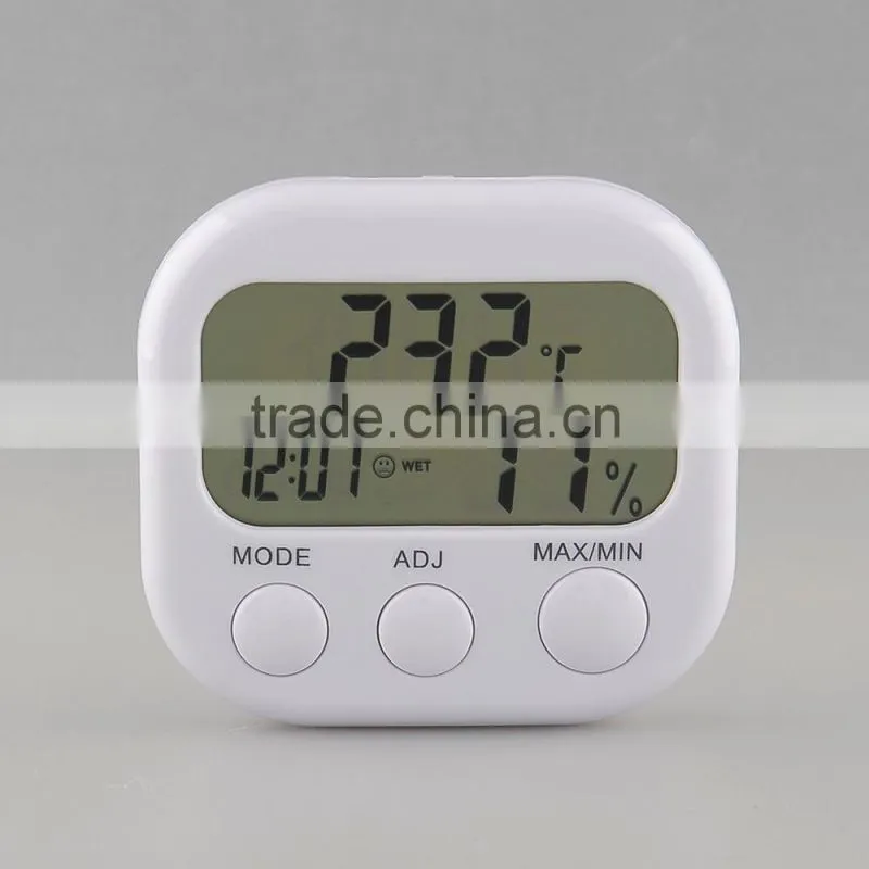 New Digital TA638 White Thermometer Humidity HYGRO Hygrometer Air Moisture Clock