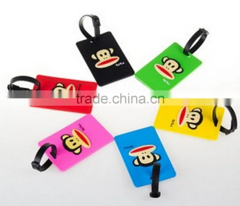 Custom Travelling PVC babbage tag wholesale promotion gift soft PVC luggage tag