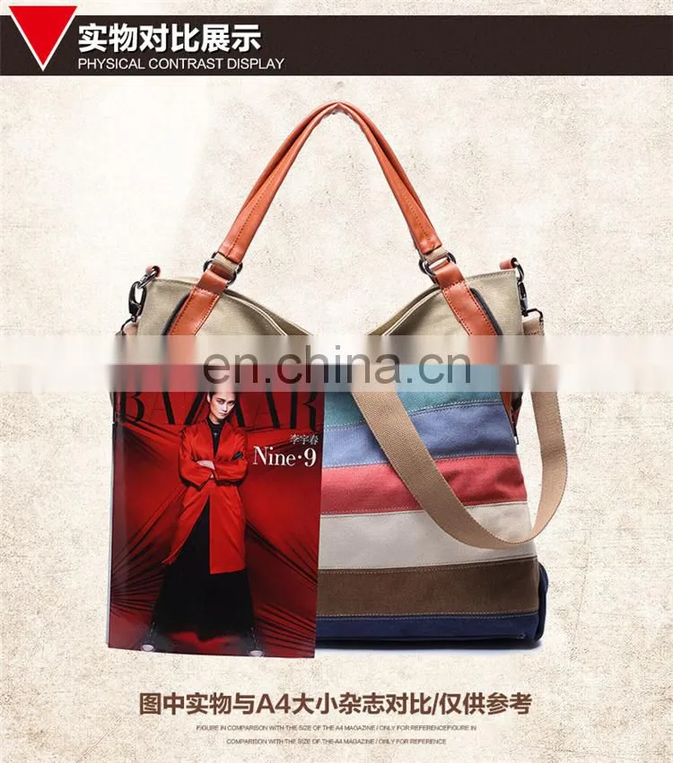 JL Bag17029 2017 Woman Bag Canvas Leisure Rainbow Bag Modern Lady Bag