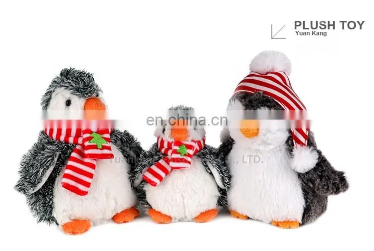 2016 Christmas Promotional 20cm Custom Soft Toy Plush Penguin Toy with Hat and Scarf