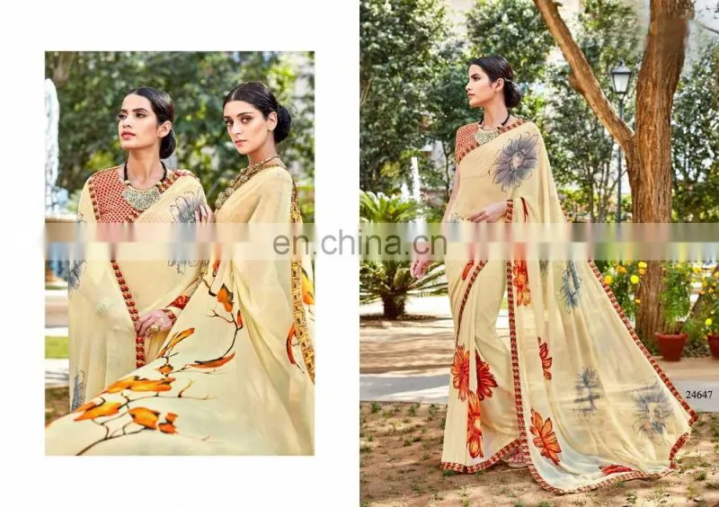 Designer Printed Georgette Saree.