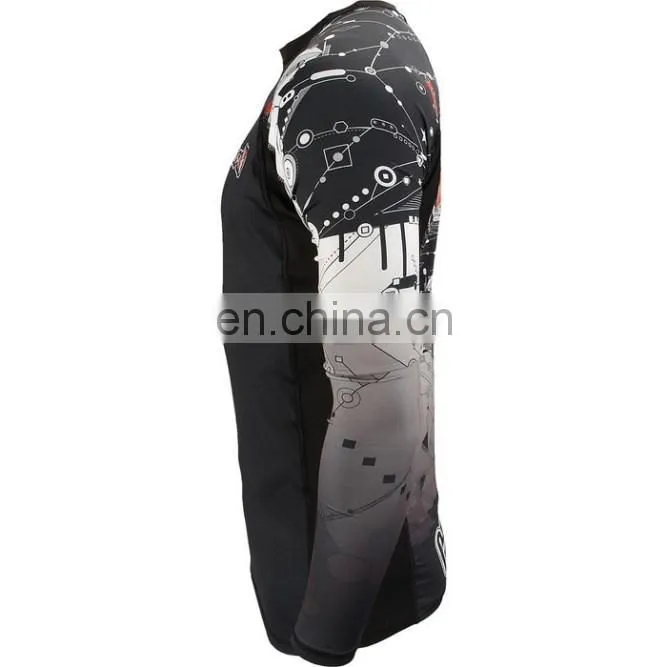 wholesale custom print long sleeve mma rash guards for men