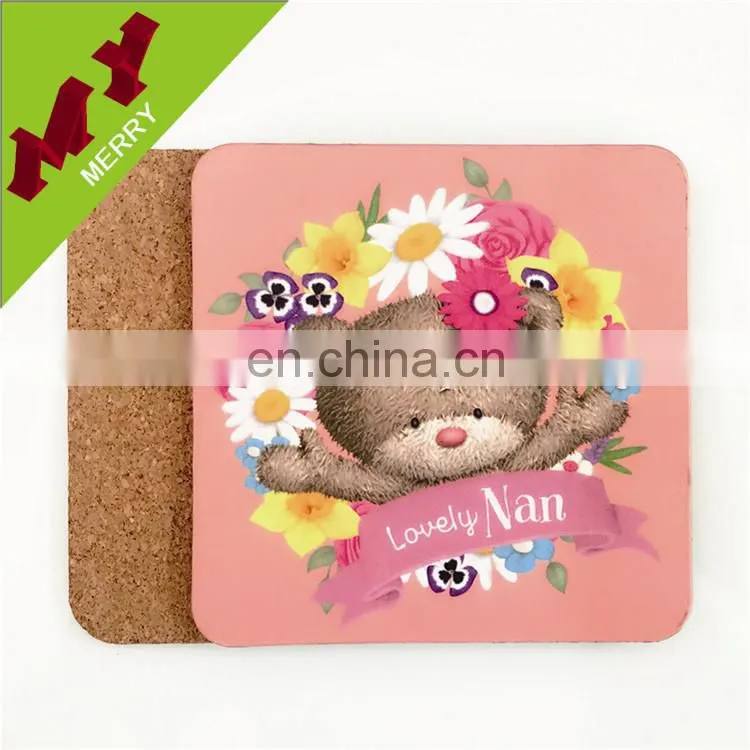 Christmas gifts custom printed drink pure wood coaster