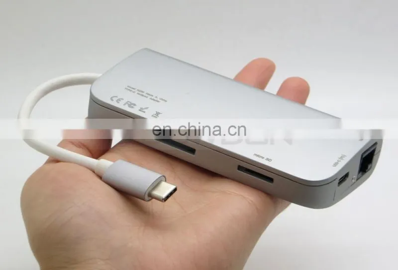 USB C Hub 8 in 1 Multi Port Adapter Type C Combo Hub for Macbook pro