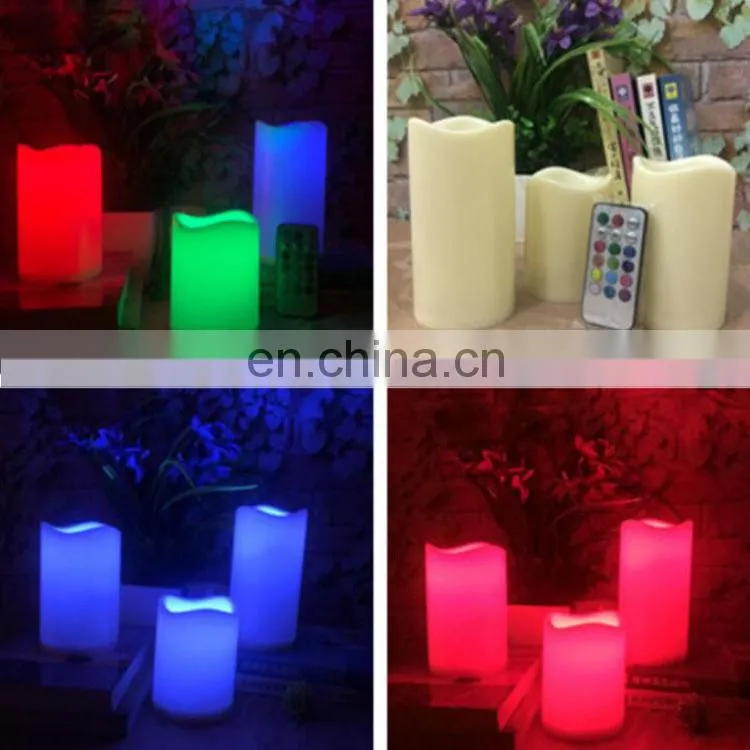 ABS material factory offered remote control Battery Operated Tea Lights Led Flameless pillar Candle