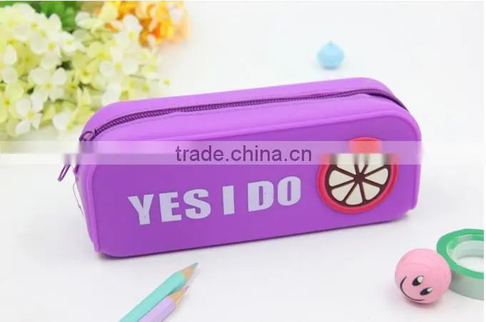2016 Chinese wholesale cheap silicone pencil case, new product silicone rubber pencil case
