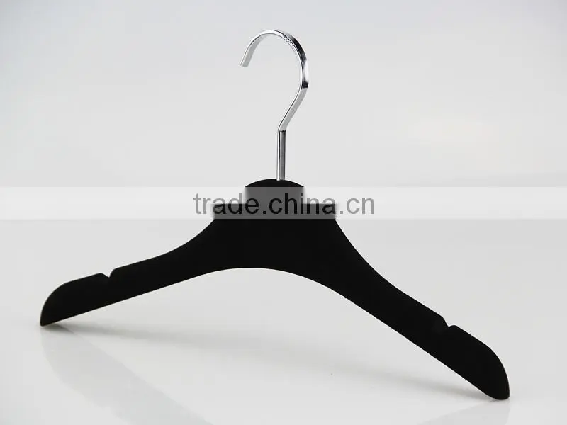 IMY-326 black velvet children hanger wholesale kids non-slip velvet hanger