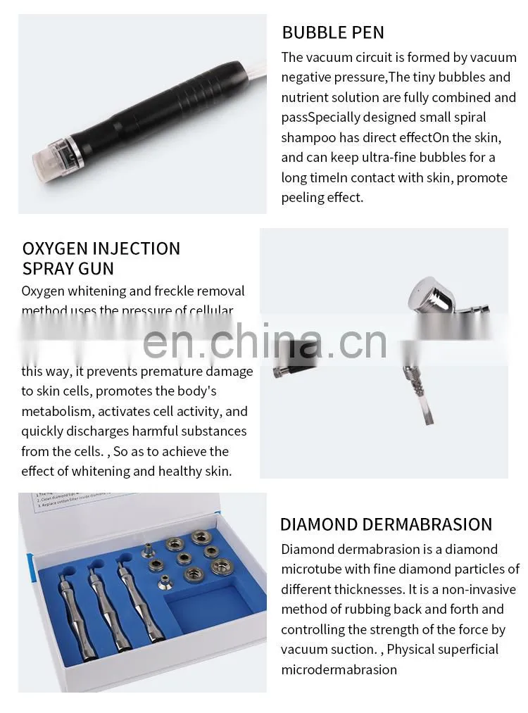3 In1 Diamond Microdermabrasion Hydra Beauty Machine Facial Peeling Suction Oxygen Jet Skin Rejuvenation Dermabrasion Instrument