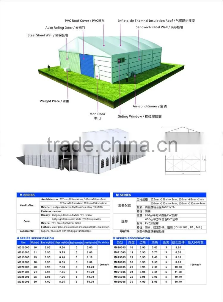 outdoor guangzhou wedding party tent with pvc windows