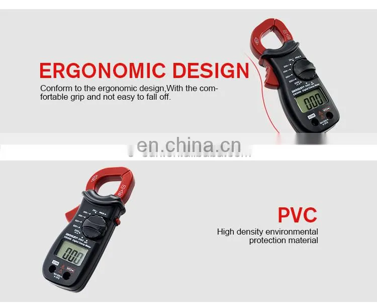 Allosun Handheld clamp meter digital AC DC Volt AC Amp OHM LCD Audible Diode Tester Portable Handheld Clamp Multimeter