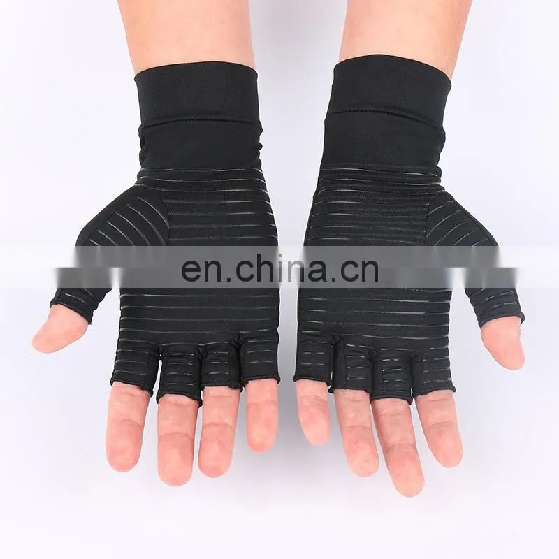Copper Infused Compression Therapy Reducing Swelling Fingerless Pain Relief Arthritis Gloves