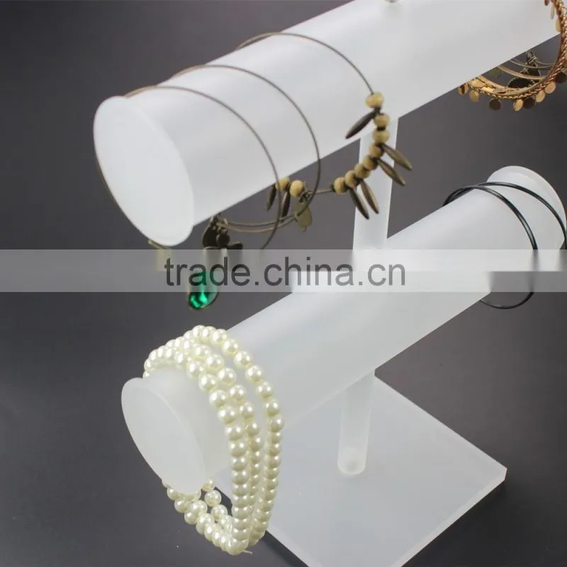 2 layer frosted acrylic bracelet display, bracelet stand wholesale