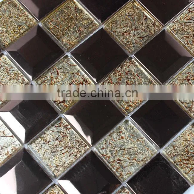 Glass mix aluminum mix stone mosaic tile