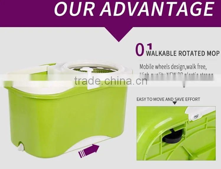 360 degree cyclonic spin mop with outfall and wheels