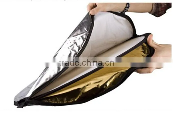 5-in -1 100cm diffuser kit for photography photo studio Gold/Silver round reflector board flash