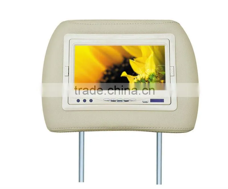 7" universal car headrest lcd monitor with pillow