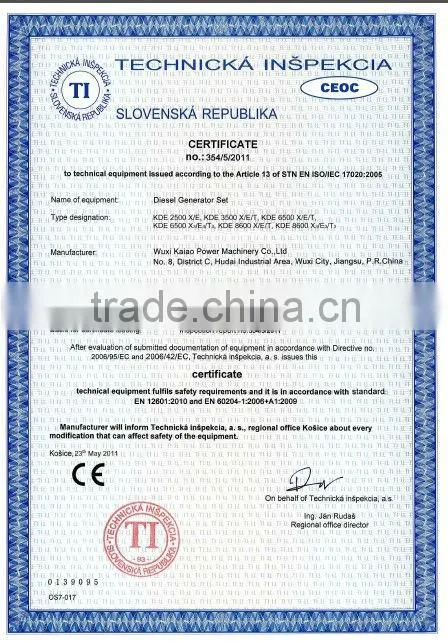 KDE6500EW double use 2kw welding generator 200A current 3kw welding generator 300a cureent